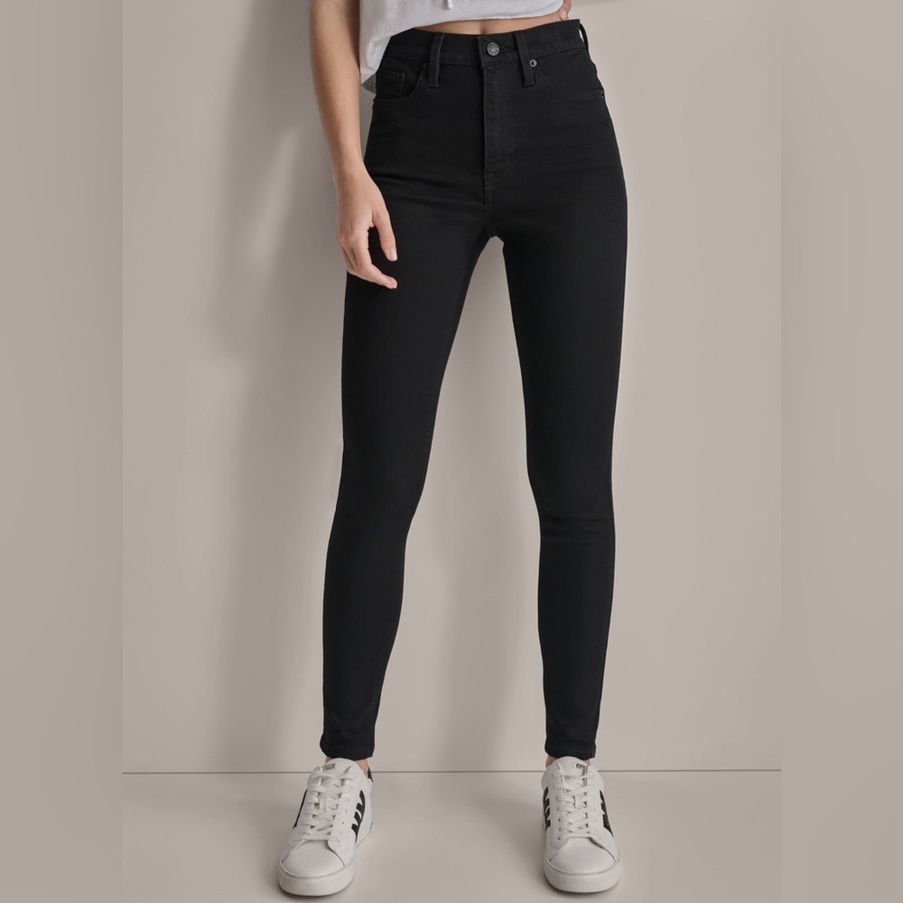 DKNY HIGH RISE LENGTH SKINNY jeans subways black wash